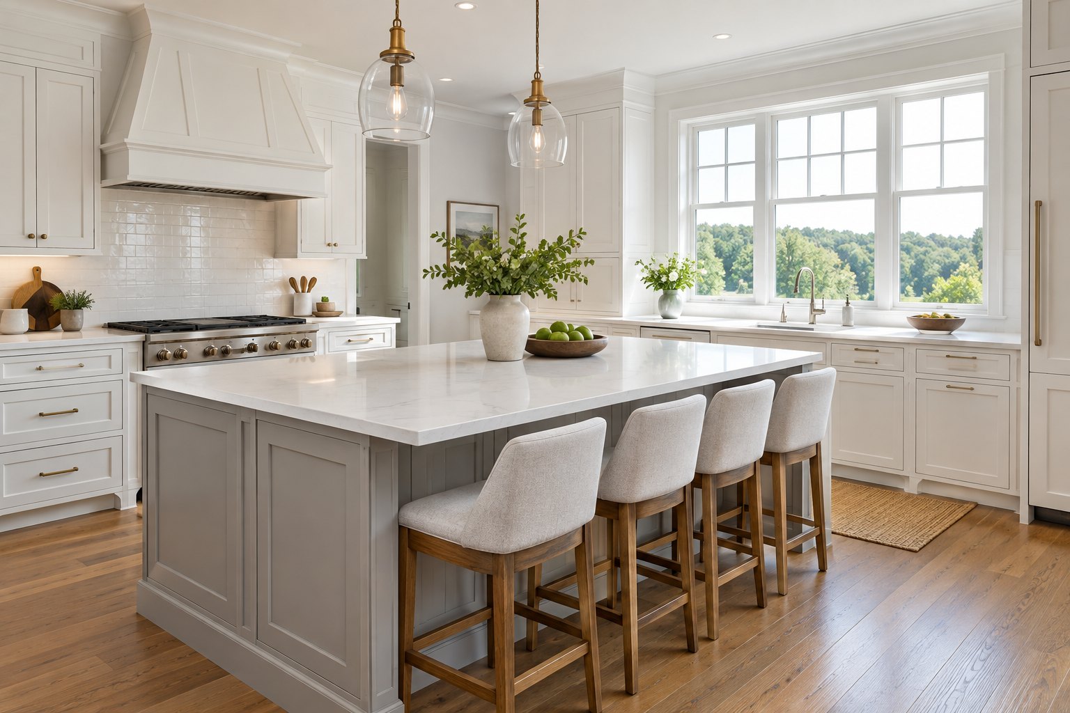 A bright Main Line Pennsylvania home interior, illustrative